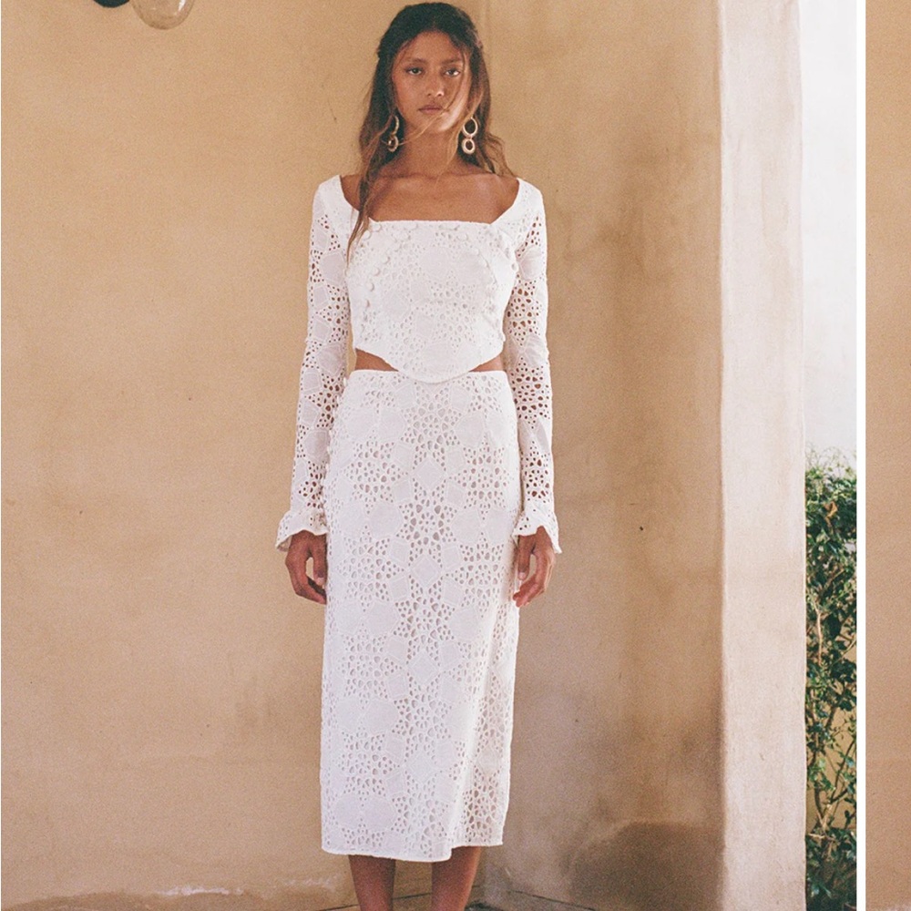 Sabo Skirt Tamzyn White Cut Out Top